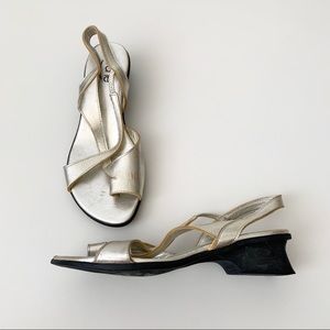 ARCHE Women’s Gold Metallic Leather Sandals Sz 37